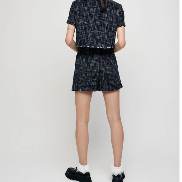 COPY - Maje Iole Tweed Trompe L'oeil Shorts - Picture 7 of 9